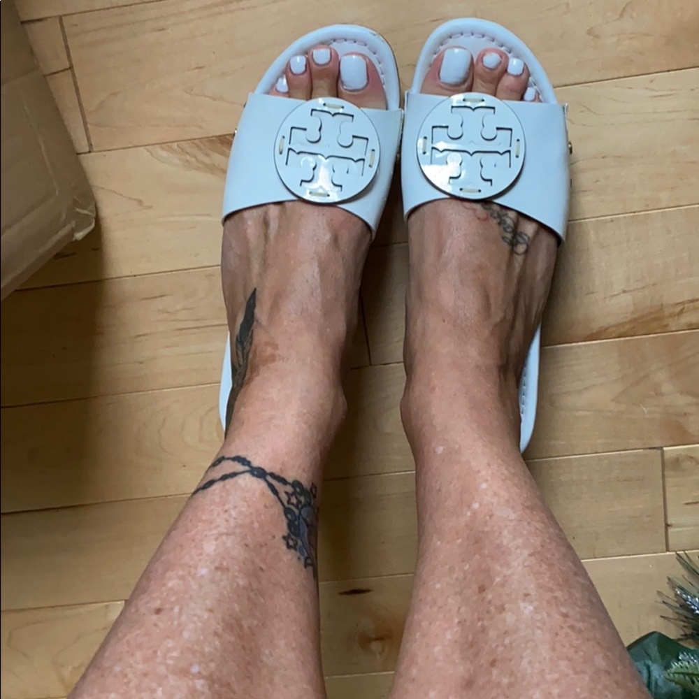 COPY - Tory Burch White Patti Wedge